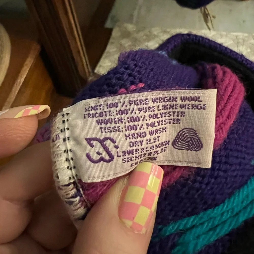 MERKLEY HEADGEAR Vintage 100% Wool Ski Winter Beanie Purple Pink‎ Canada Made OS